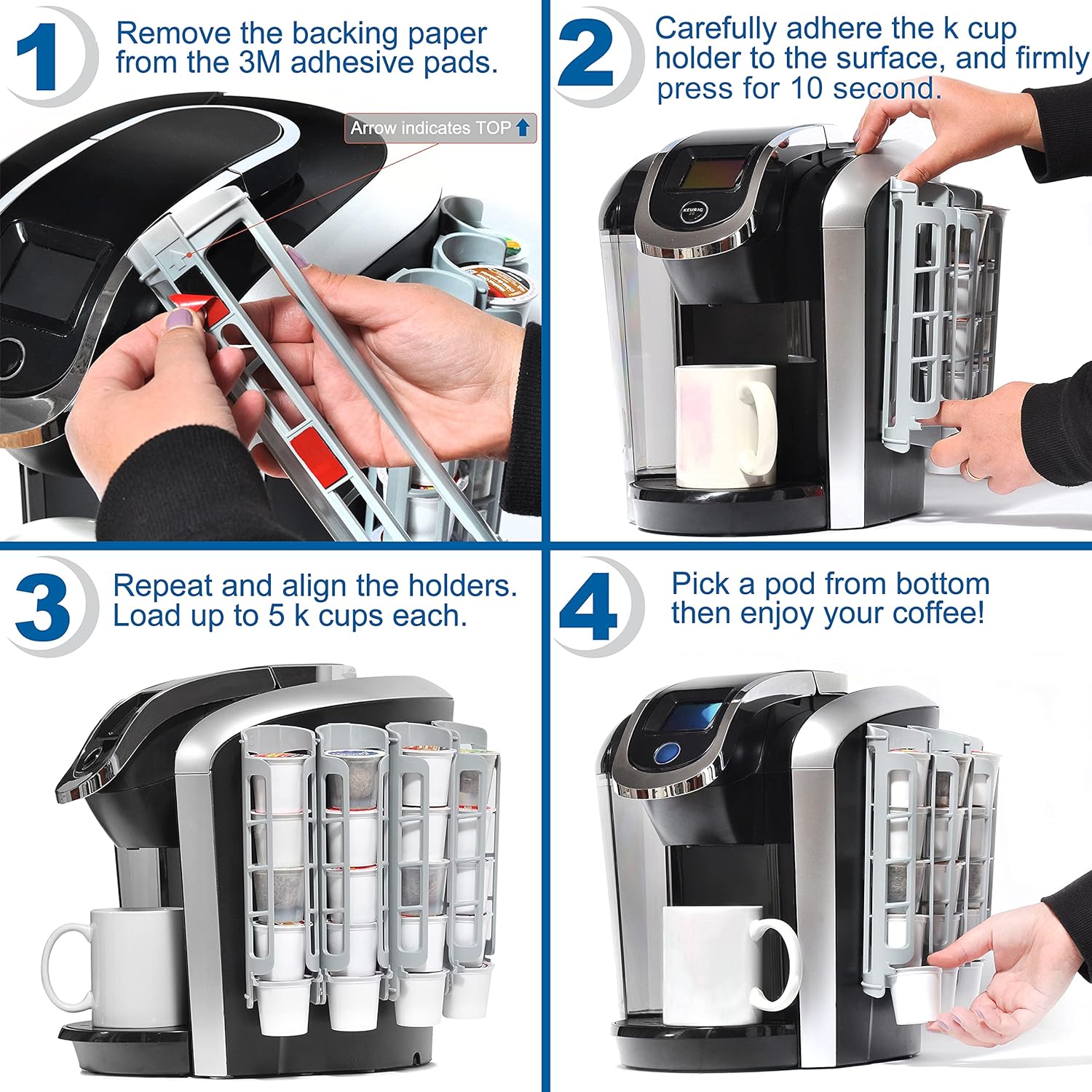 STORAGENIE Coffee Pod Holder for Keurig, Stores 10 Pods