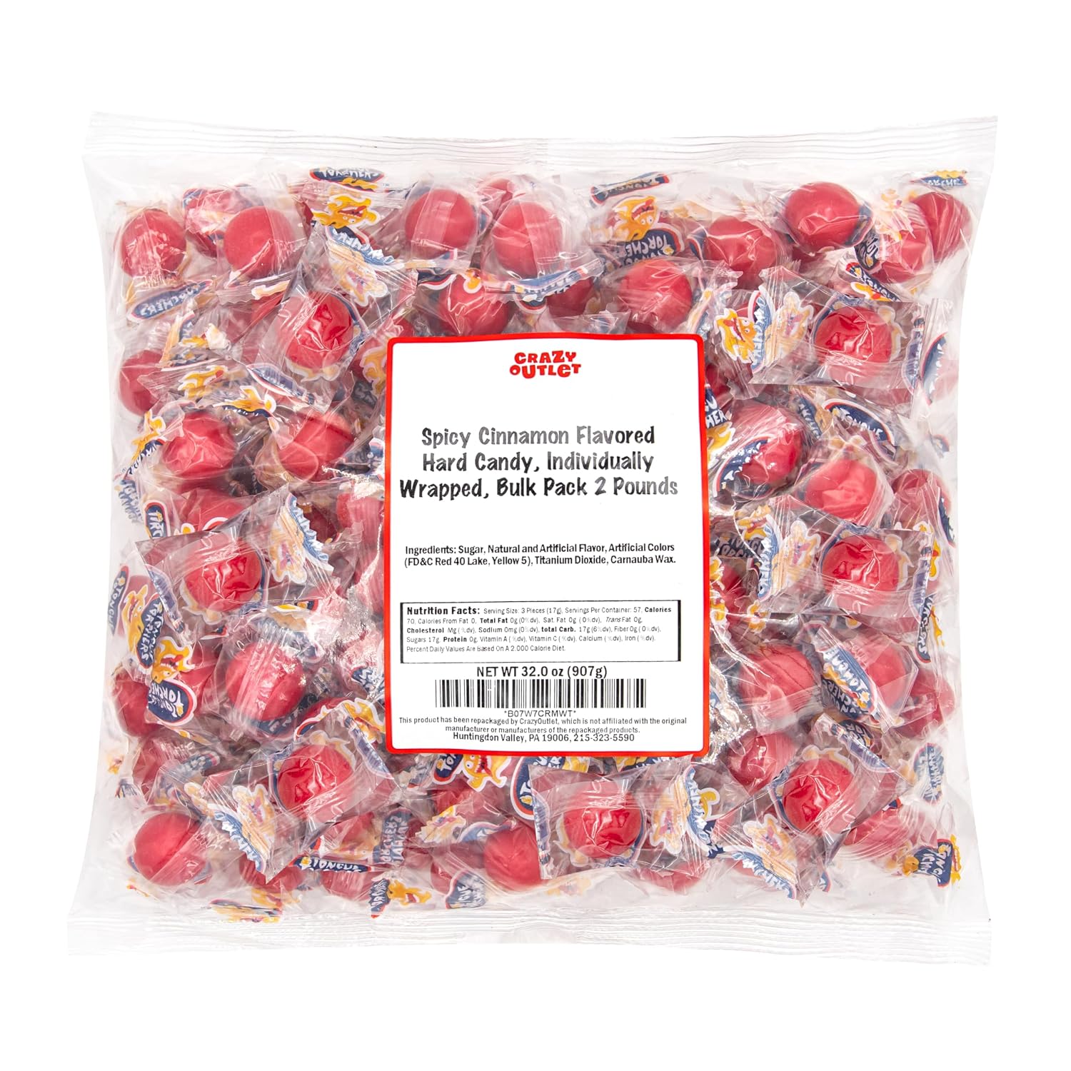 Spicy Cinnamon Jawbreakers, Cinnamon Hard Candy - 2 Lb Pack