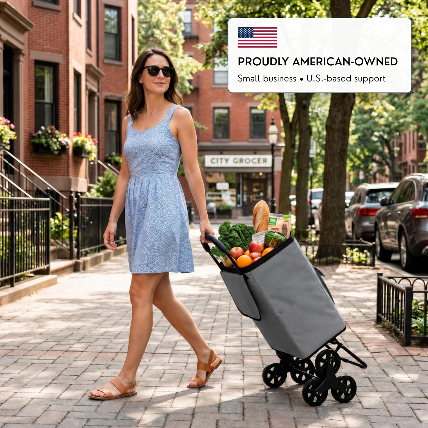 Shopping Cart, Super Loading Grocery Trolley, 220 lbs Capacity