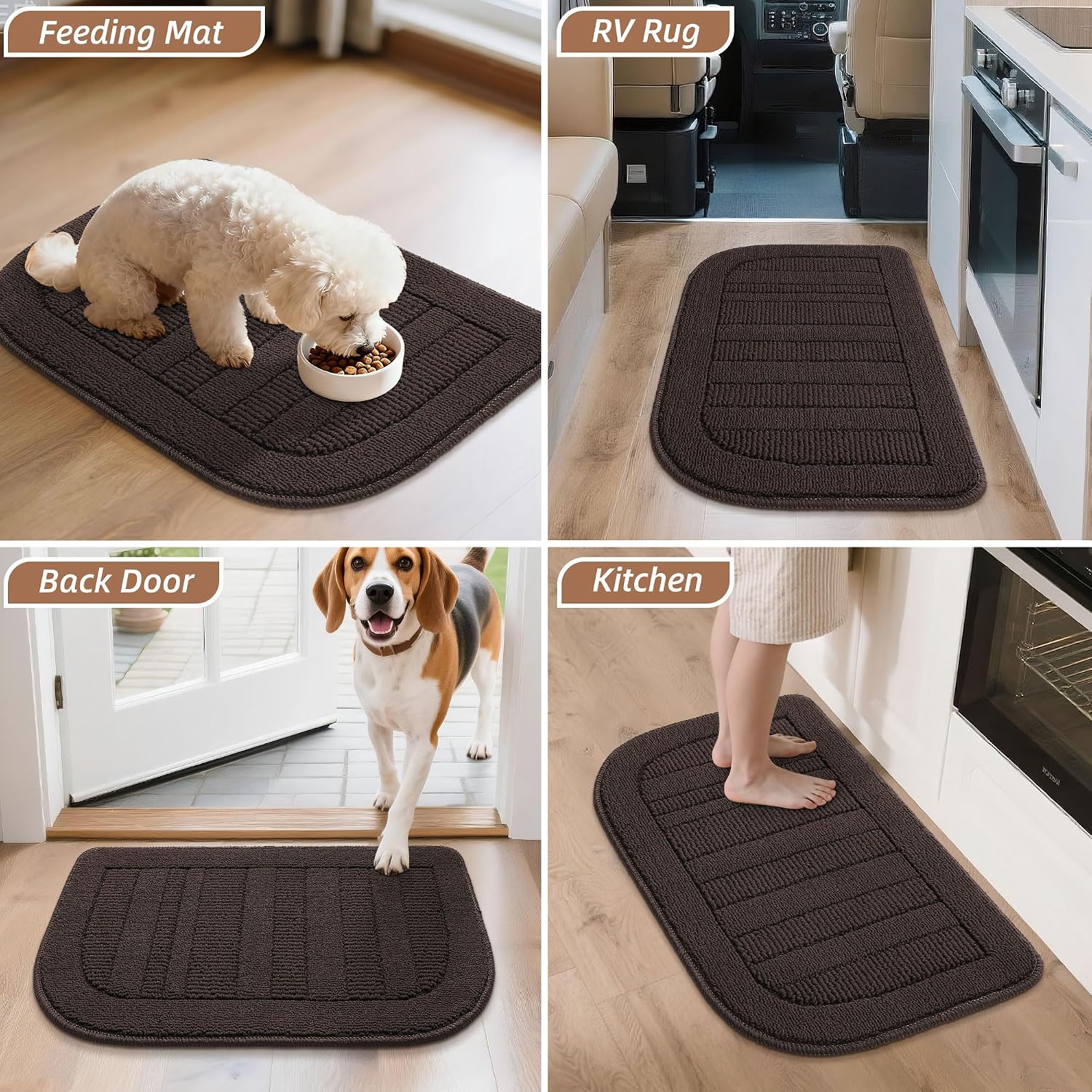 BEQHAUSE 30x18 Inch Kitchen Rugs Non Slip Washable Kitchen Sink Rug, Green