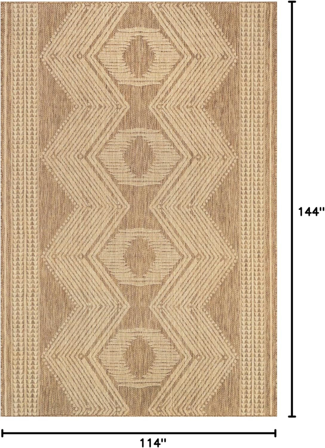 nuLOOM Ranya Light Brown Geometric Indoor/Outdoor Area Rug, 4' x 5'