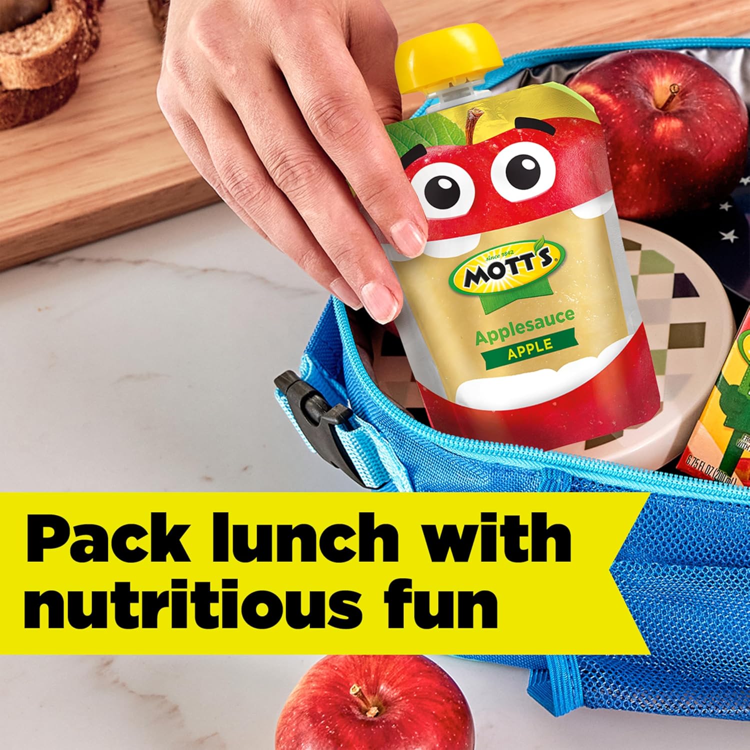 Mott's Original Applesauce, 3.2 Oz Clear Pouches, 48 Count (4 Packs Of 12), No Artificial Flavors, Good Source Of Vitamin C, Nutritious Option For The Whole Family