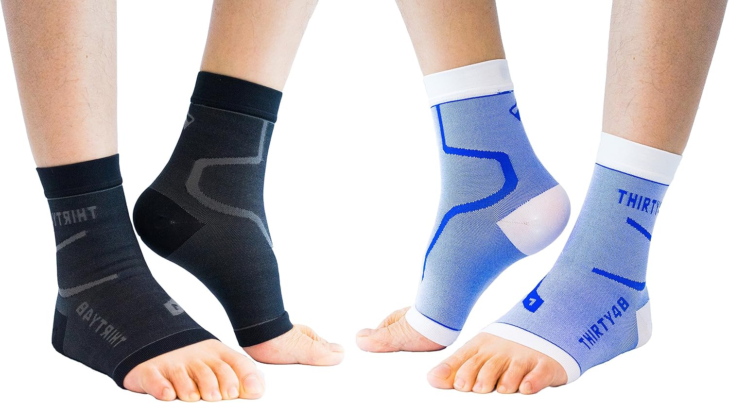 Plantar Fasciitis 20-30 mmHg Ankle Compression Socks, Foot Brace | Increase Blood Circulation, Relieve Arch Pain, Reduce Foot Swelling, Achilles Tendonitis, Open Toe Stabilizing Sleeve Wrap