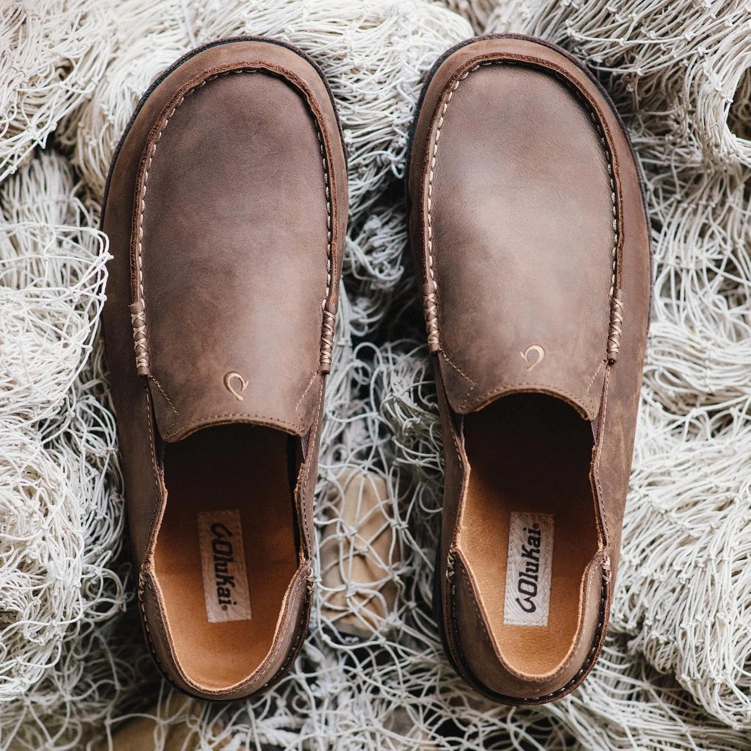 OluKai Moloa Men's Premium Leather Shoes, Easy Slip On & Off Design | Casual & Versatile Loafer, Drop-in Heel & Enhanced Traction