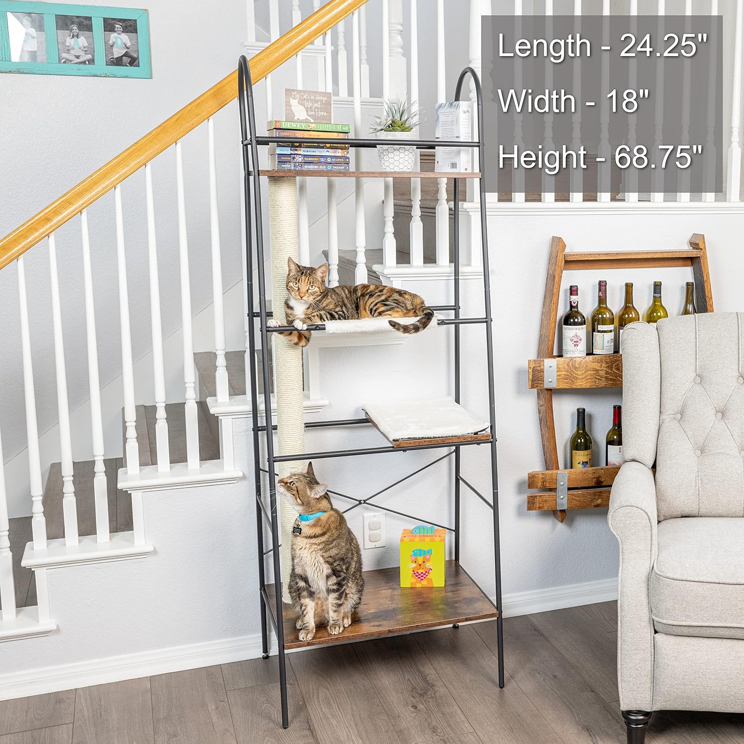 PetFusion VersiCLimb Cat Climber, Tall Scratching Post with Hammock Tower