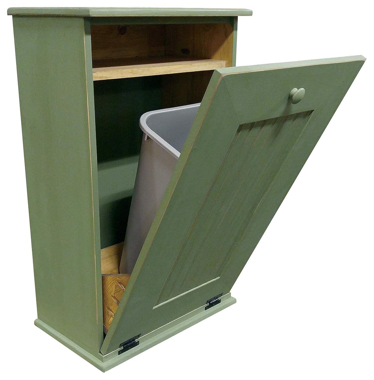 Sawdust City Tilt-Out Wooden Trash Bin Holder (Old - Black)