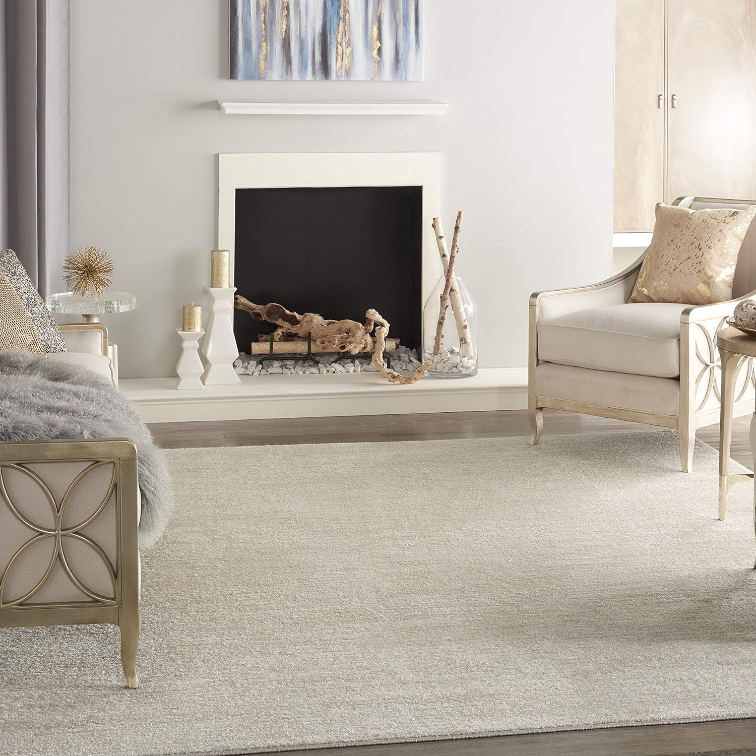 Nourison Home Essentials Indoor Outdoor Area Rug, Ivory Beige, 7' x 10'