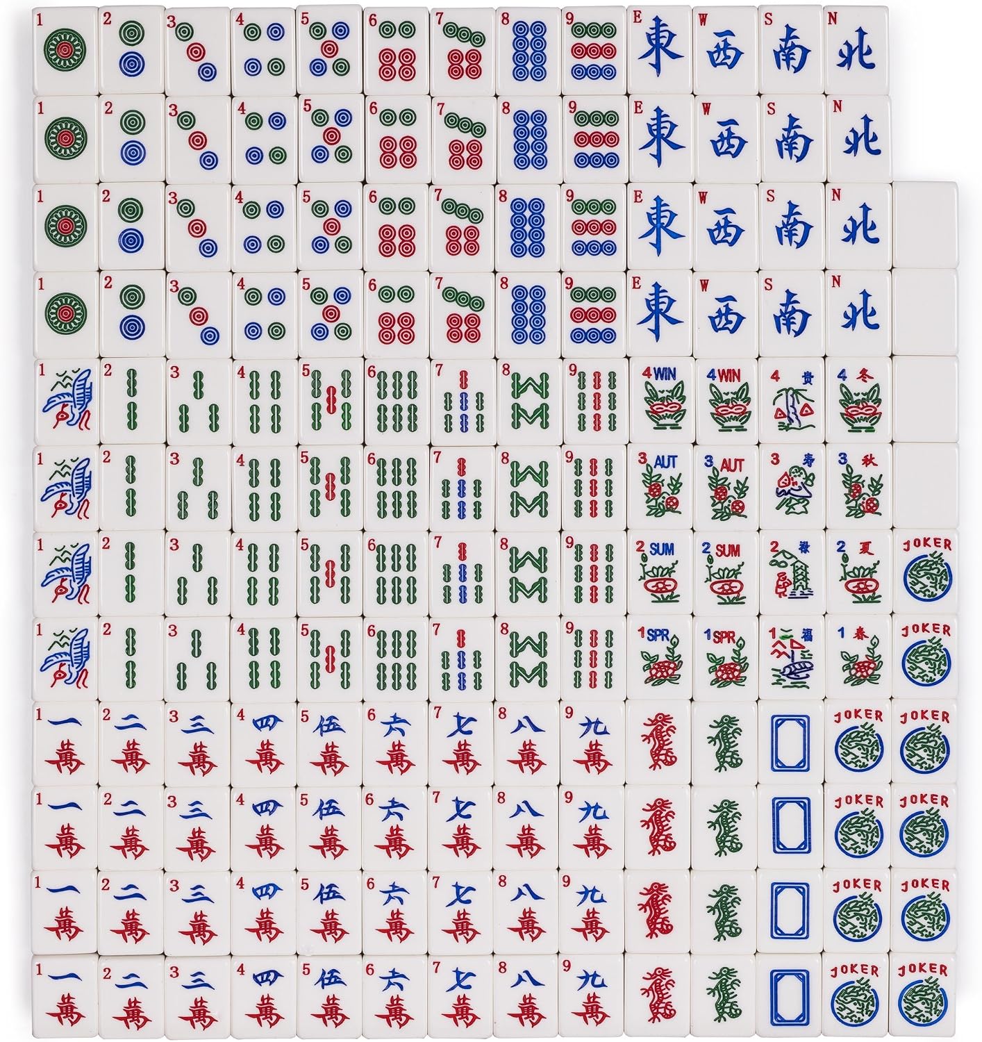 Yellow Mountain Imports Set of 166 American Mahjong Tiles, Koi (Tiles Only Set)