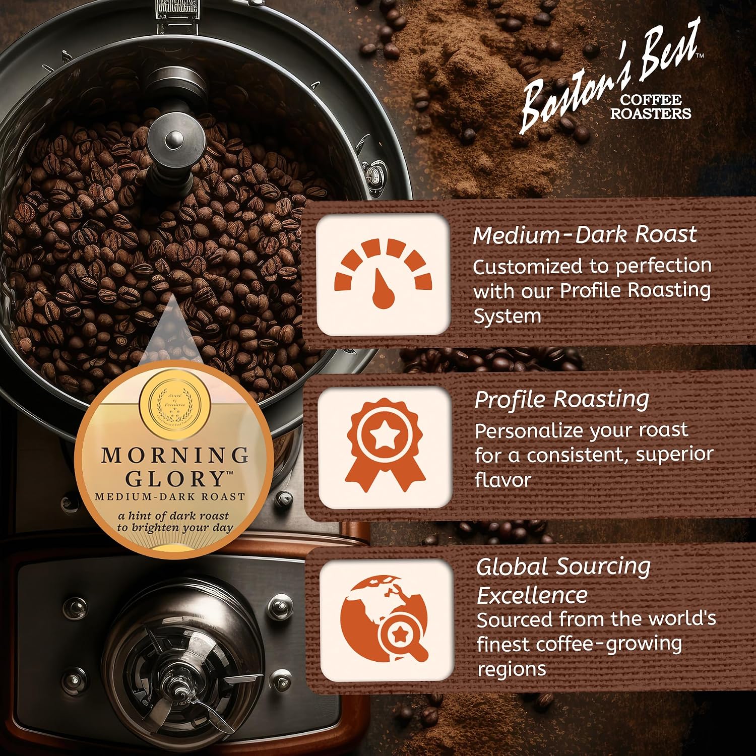 Boston’s Best Coffee - Fall-Inspired Pumpkin Spice Medium Roast Gourmet Delicious Flavored Coffee, Premium Ground - 11 oz. / 311 g Bag