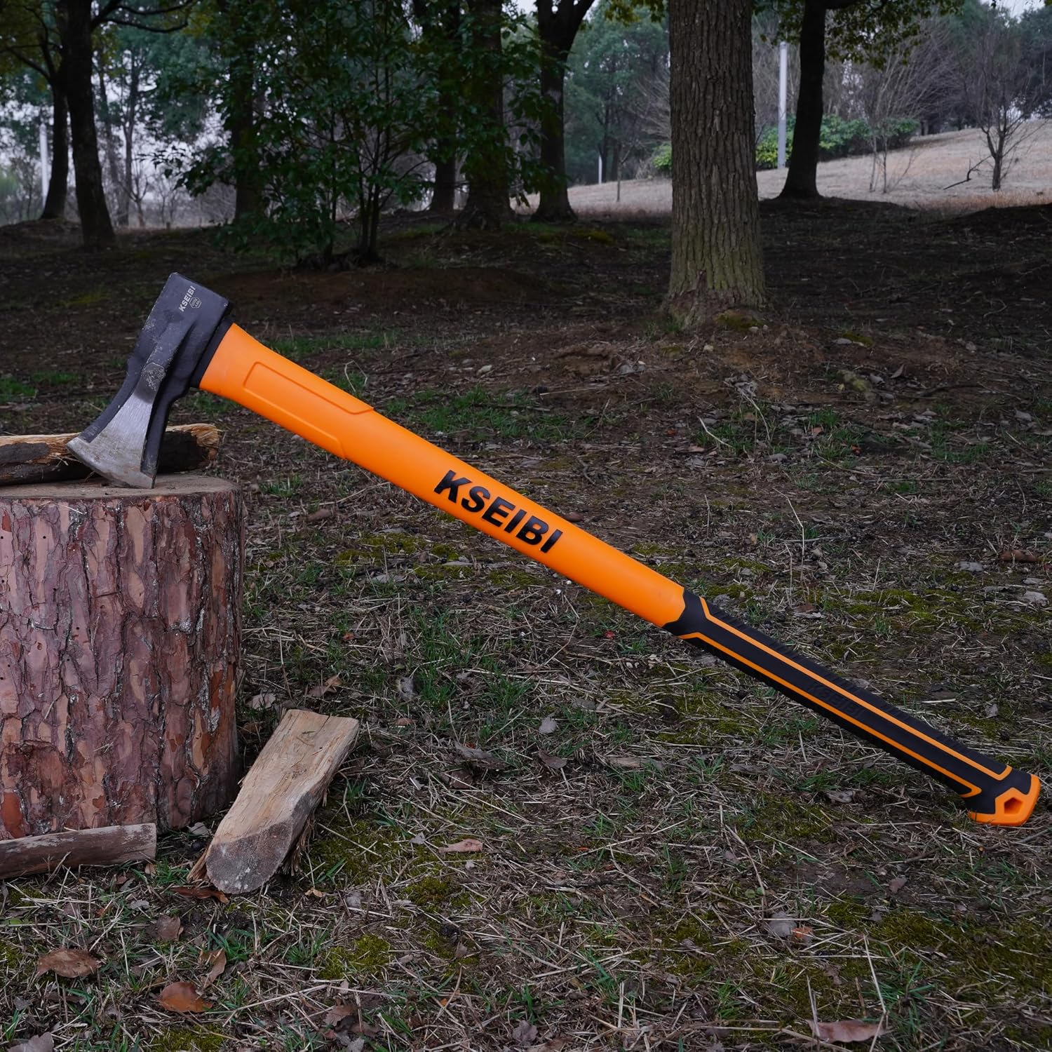 KSEIBI Wood Axe, Small Outdoor Camp Hatchet for Splitting and Kindling Wood