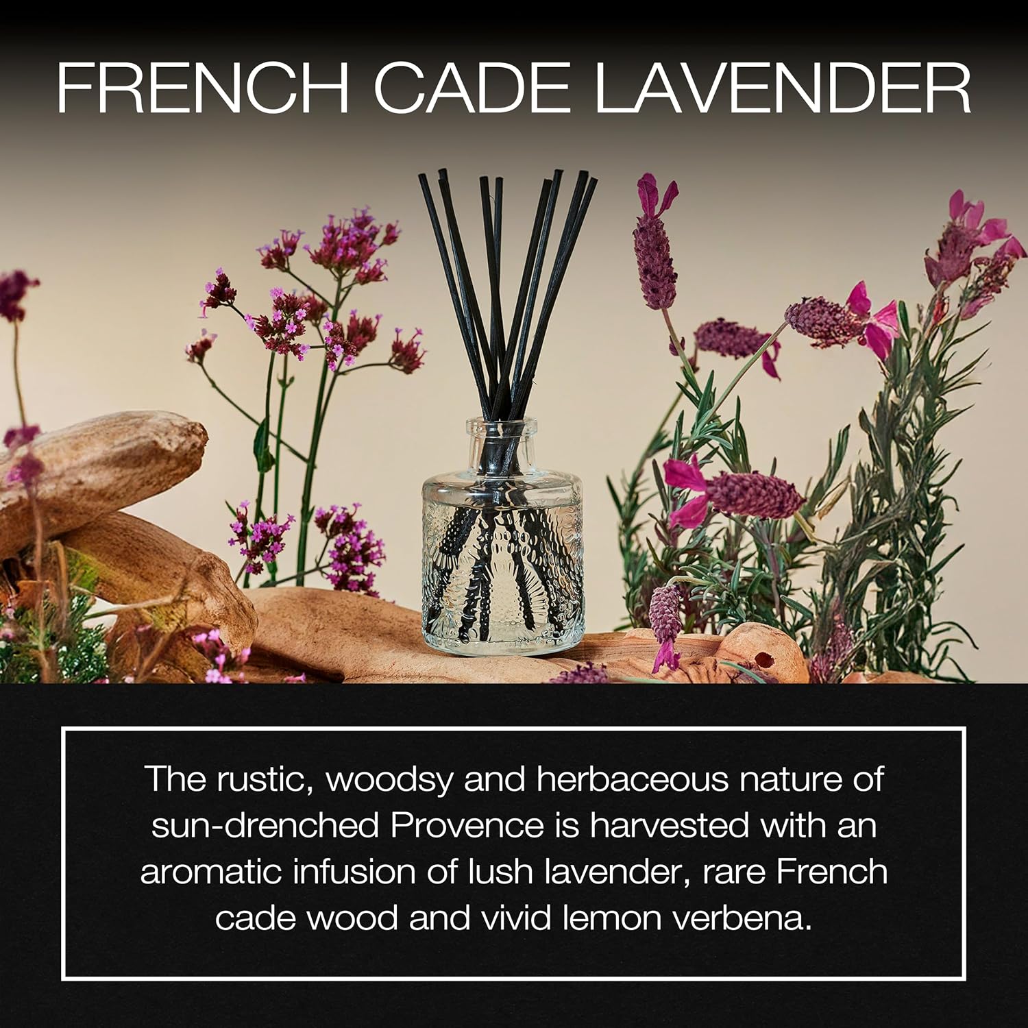 Voluspa Santal Vanille Scented Reed Diffuser, 3.4 oz, Luxury Santal Diffuser, Oil Reed Diffusers for Home, Handcrafted in the USA