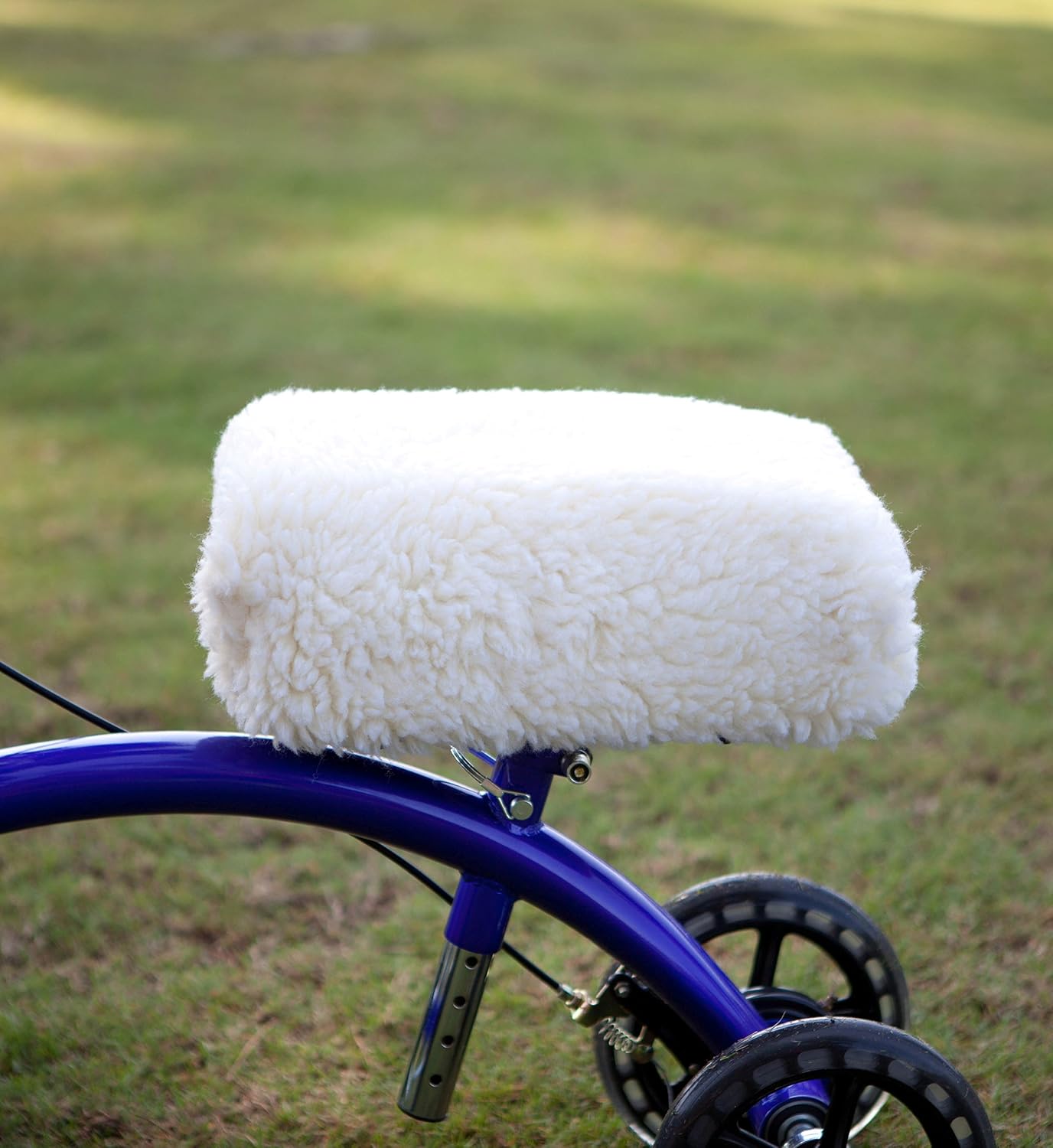 KneeRover Deluxe Plush Synthetic Sheepskin Knee Scooter Pad Cover Cushion | Knee Rover Pad Accessory, Thick Comfortable Foam Padding, Fits Most Models