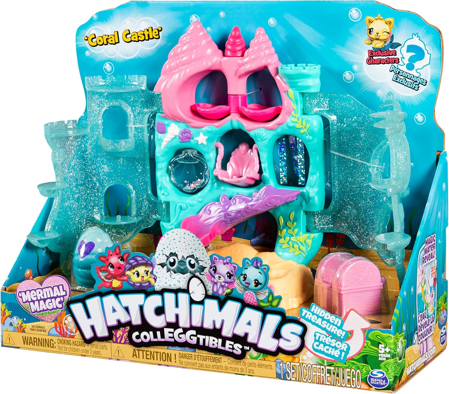 Hatchimals CollEGGtibles, Coral Castle Fold Open Playset with Exclusive Mermal Character (Amazon Exclusive Set), Girl Toys