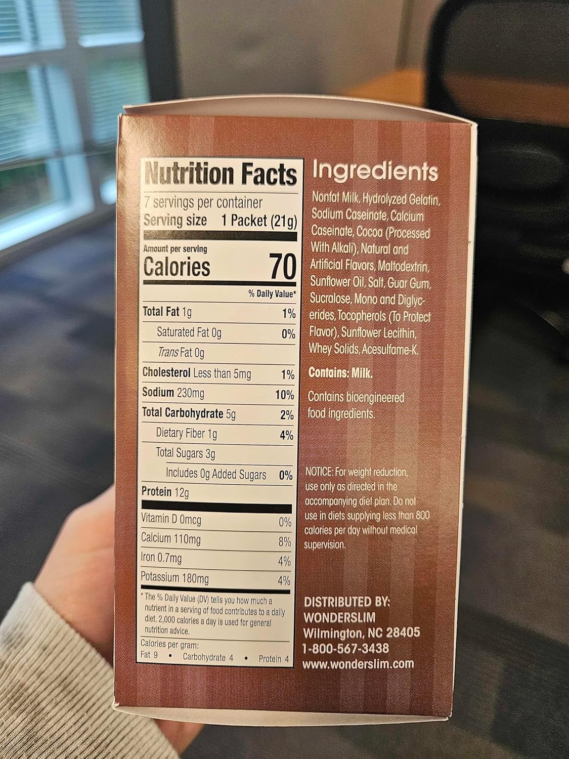 Wonderslim Protein Coffee Drink Mix with Casein Protein – 7 ct (Cappuccino) | With Collagen, 12g Protein, 70 Calories, Low Sugar, 3g Net Carbs, Keto Friendly, Gluten Free, GLP-1 Friendly Coffee Drink Mix
