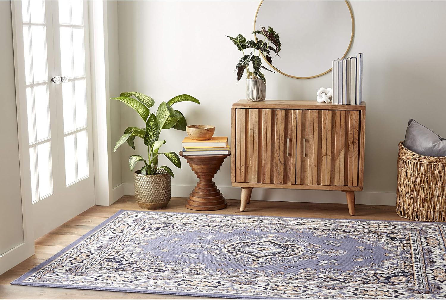 Home Dynamix Premium Sakarya Traditional Medallion Border Area Rug, Ivory/Brown, 7'9"x10'8" Rectangle