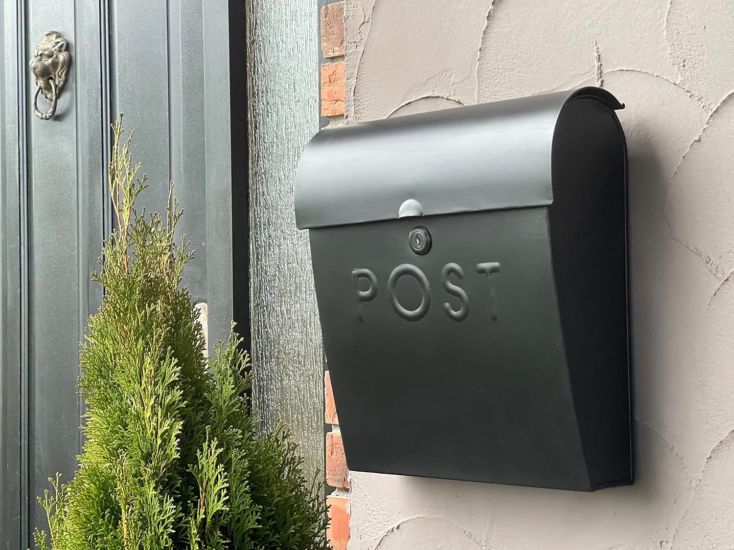NACH Mailboxes for Outside Wall Mount, 12 x 11.2 x 4.5 inch, Black Mailbox, Waterproof Mailbox with Outdoor Newspaper Holder - The Euro Mailbox