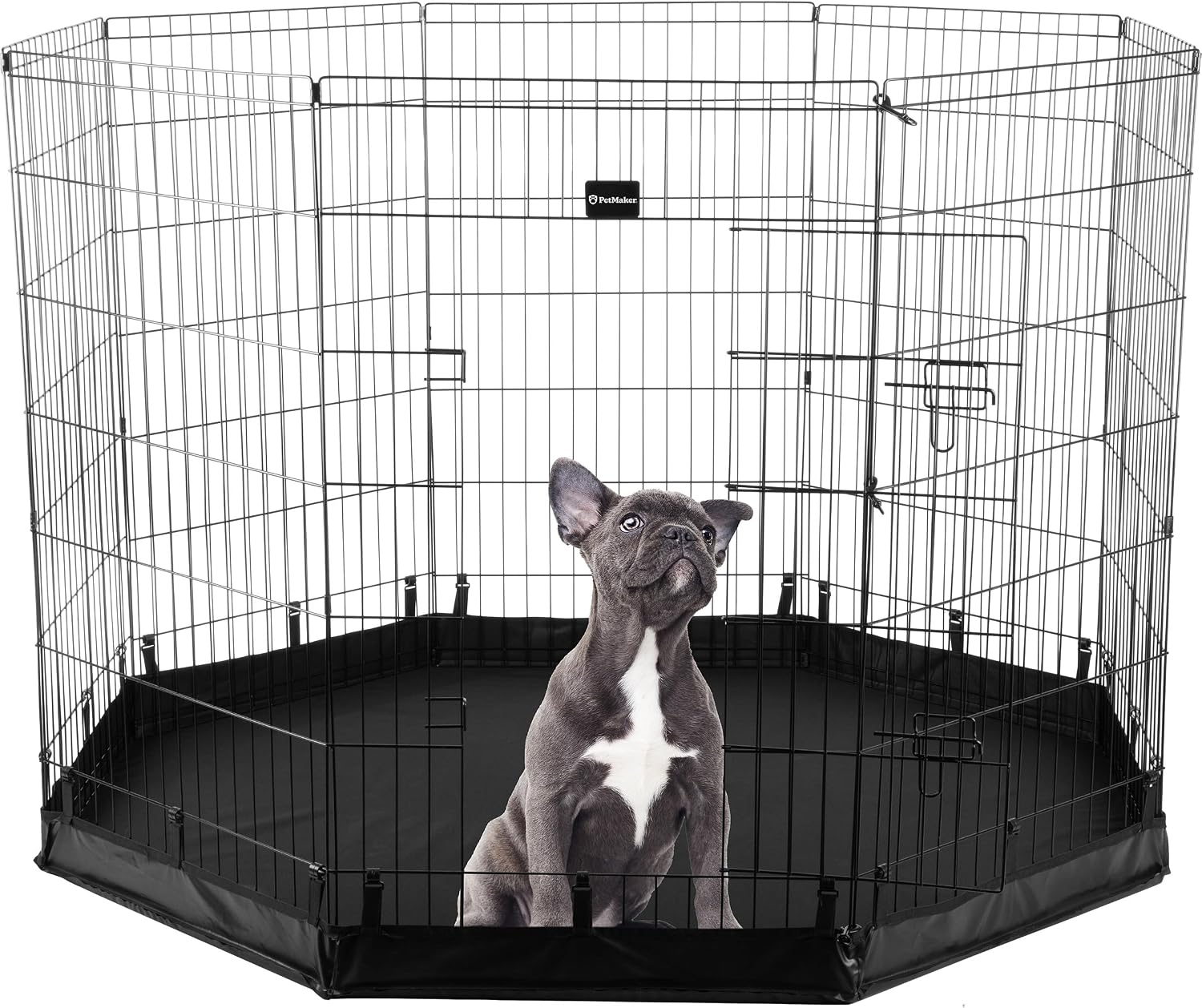 Puppy Playpen - Foldable Metal Exercise Enclosure with Eight 24-Inch Panels - Indoor/Outdoor Fence for Dogs, Cats, or Small Animals by PETMAKER