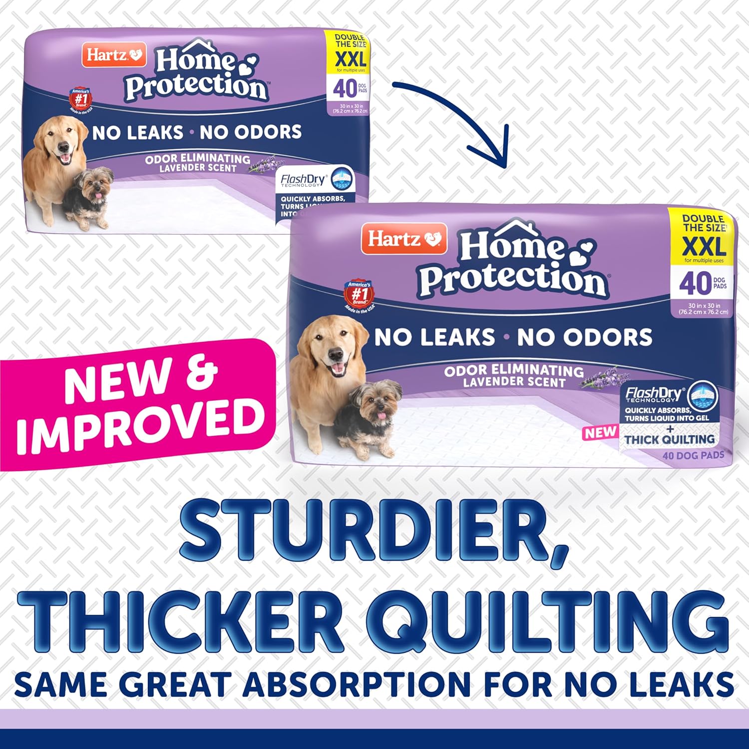 Hartz Home Protection Super Absorbent Odor Eliminating Lavender Scented No Leak Dog Pads, XXL 20 count