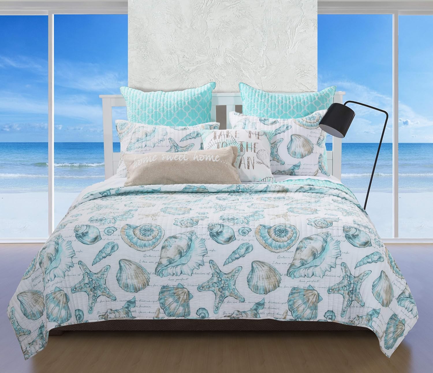 Greenland Home Fashions Ultra-Soft, Reversible, Brushed Microfiber Quilt Set, 3-Piece Full/Queen, Misty Bloom