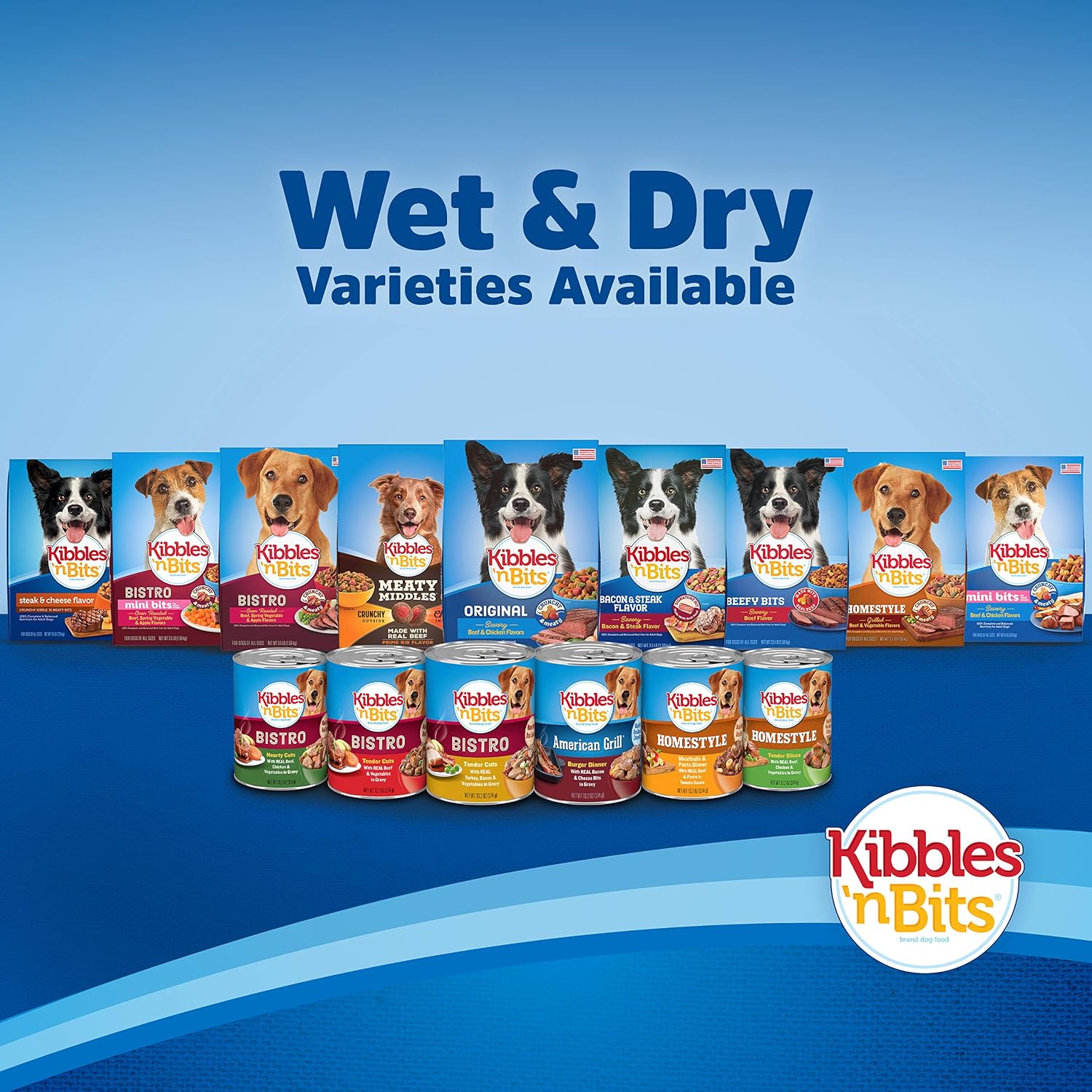 Kibbles 'n Bits Original Dry Dog Food, Beef & Chicken Flavors, 3.5 lb. Bag | Complete & Balanced Nutrition Formulated For Adult Dogs With Essential Vitamins & Minerals, Crunchy Kibble Pieces