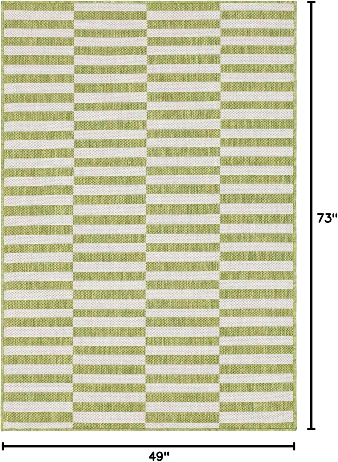 Unique Loom Outdoor Striped Collection Area Rug - Striped (7' 1" x 10' Rectangle, Taupe/Ivory)