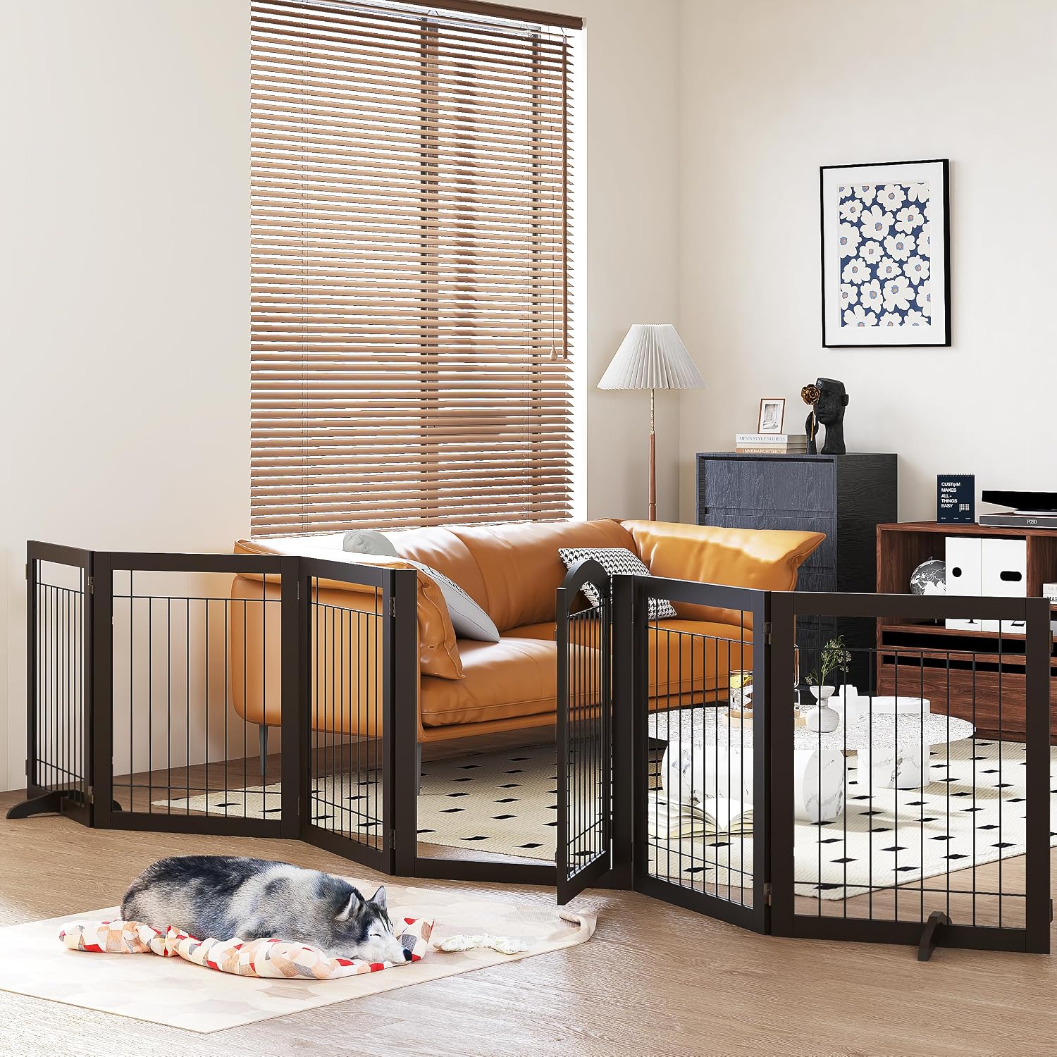 PAWLAND Extra Wide Foldable Dog gate for Doorway, Indoor, 72“ Wide, 30" H
