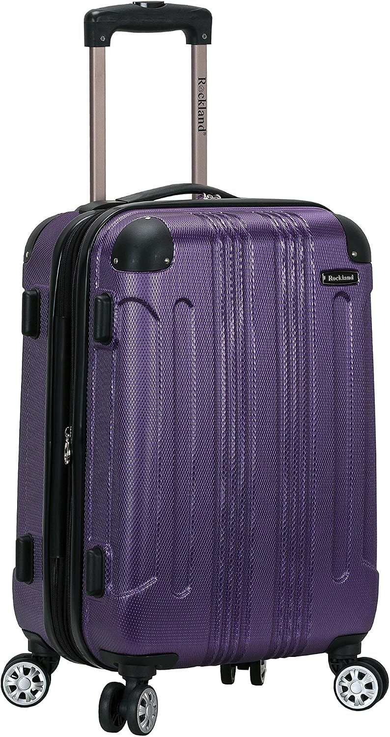 Rockland London Hardside Spinner Wheel Luggage, White, 3-Piece Set (20/24/28)