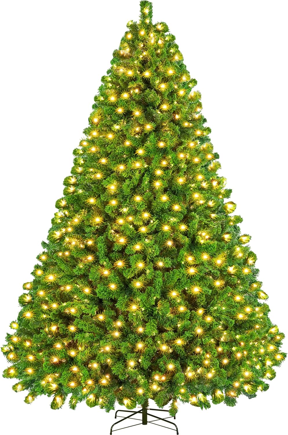 Yaheetech 7.5ft Pre-Lit Snow Flocked Artificial Christmas Tree, 550 Lights