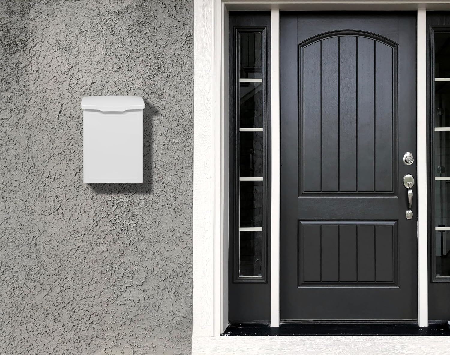 Architectural Mailboxes 2681B Black Marina Wall Mount Mailbox, Small | Galvanized steel build for outside with weather-resistant outdoor construction and a rust-resistant powder-coat finish.