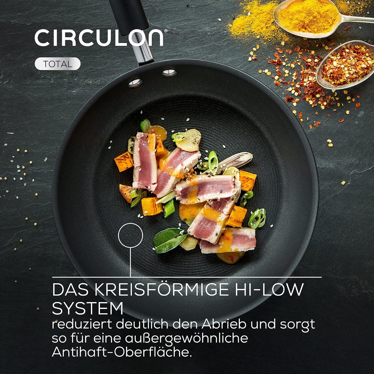 Circulon - Total - Saute Pan with Lid 28cm - Durable Non Stick - Hard Anodised - Induction - Oven and Dishwasher Safe - Lifetime Guarantee