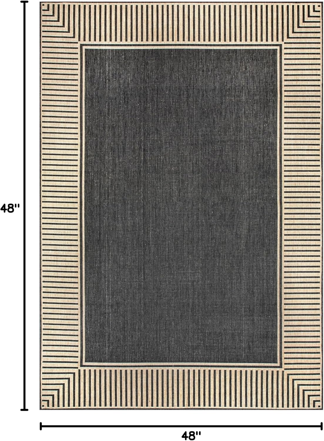 nuLOOM Asha Light Brown Bordered Indoor/Outdoor Area Rug, 4' x 5'