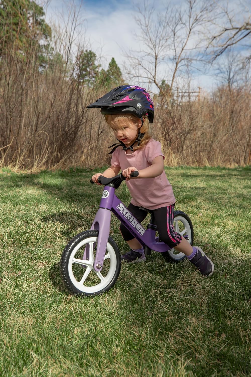 Strider 12 Comp, No Pedal Balance Bike for Kids Ages 1–3 Years | No-Pedal Composite Bike, Adjustable Seat, Lightweight Frame, Easy Assembly, Durable All-Weather Plastic, Never Flat Tires
