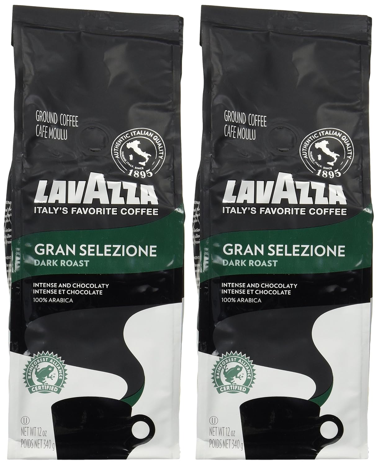 Lavazza Italian Roast Ground Coffee 12oz Bag, Extra Dark Roast (Pack of 1) - Package May Vary
