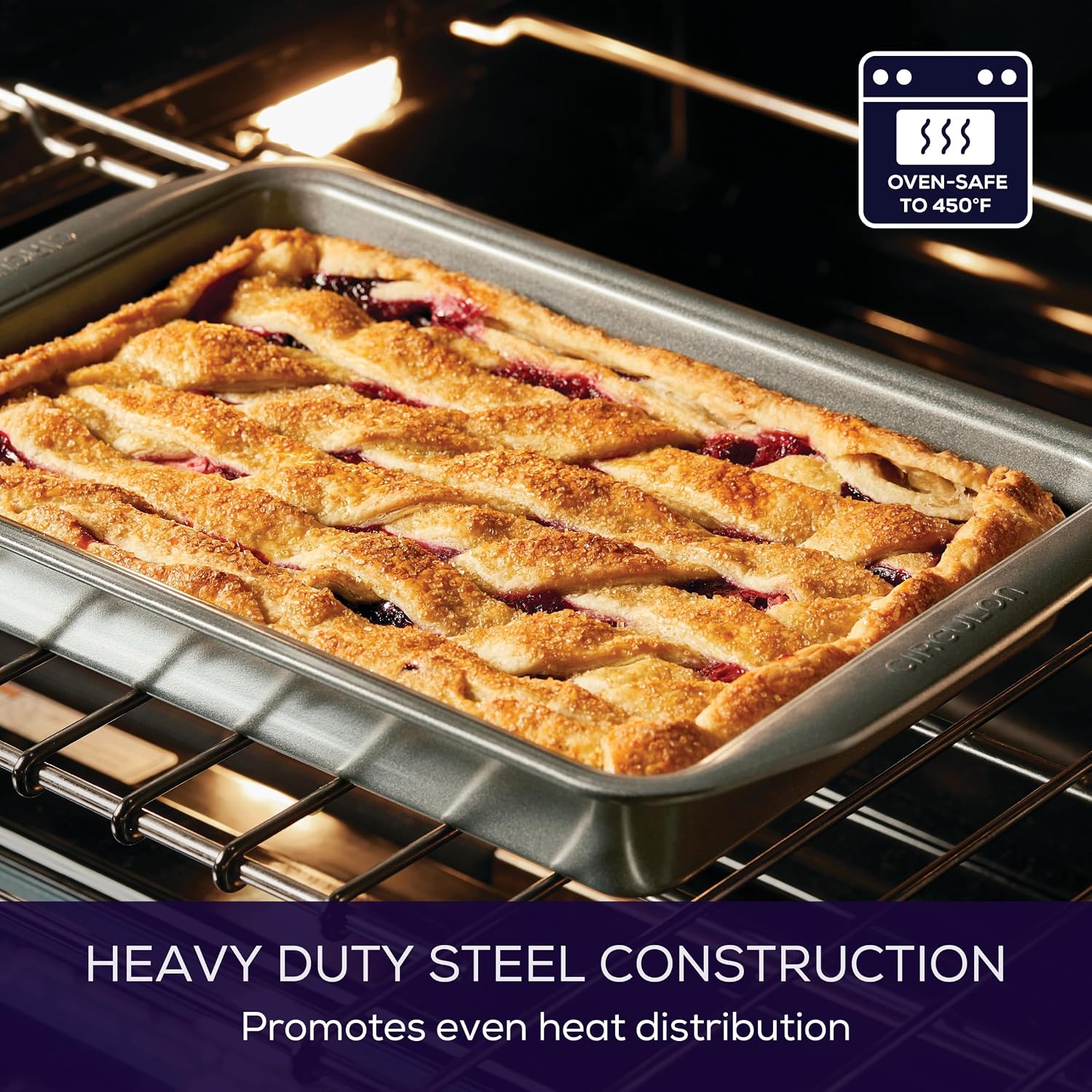 Circulon Nonstick Bakeware Rectangle Baking Pan / Cake Pan, 9 Inch x 13 Inch, Gray