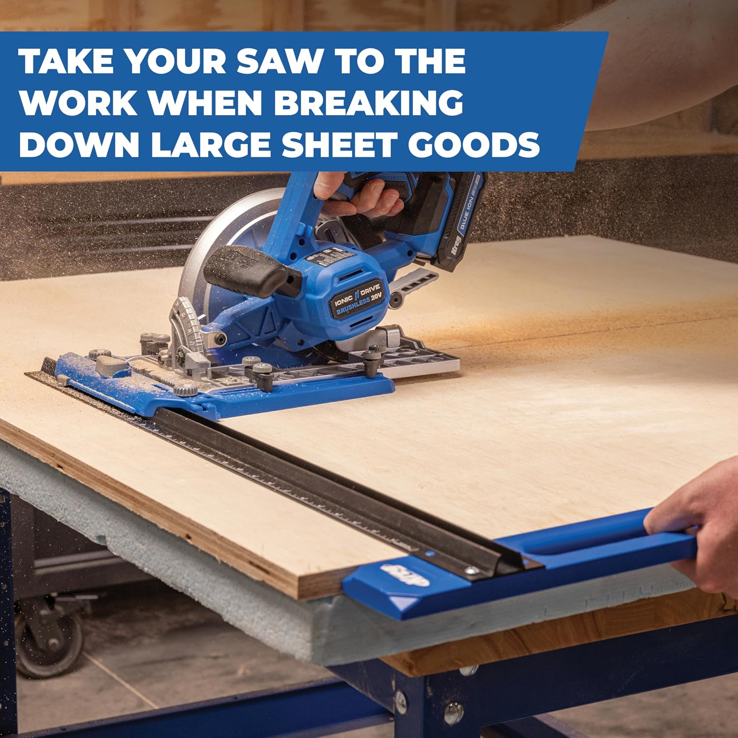 Kreg KMA2685 Rip-Cut Circular Saw Guide - Cutting Tool - Guide is Best for Regular (Side-Blade) Circular Saw - Ensure Compatibility Before Use - Woodworking Tools for Home Improvement