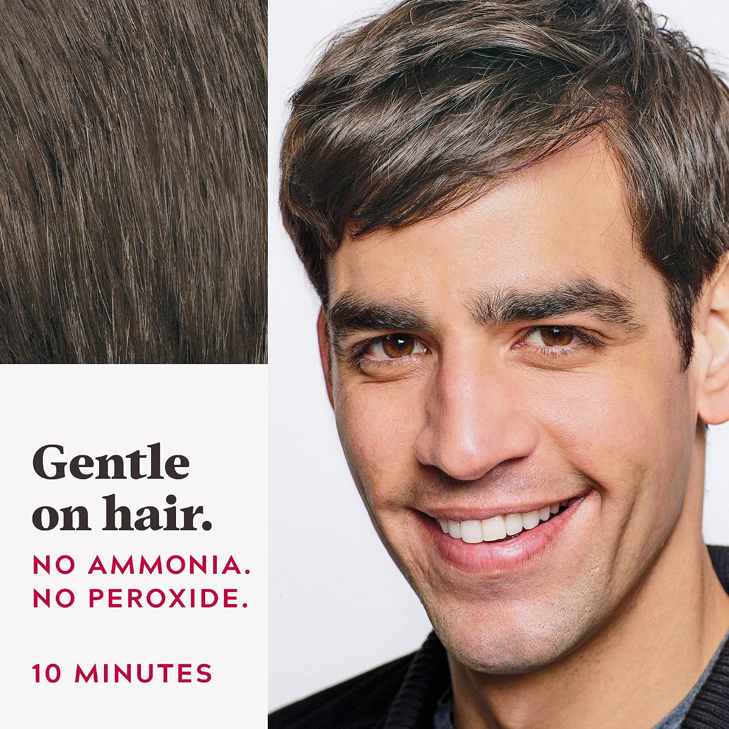 JUST FOR MEN Easy Comb-In Color, No-Mix, Light-Medium Brown A-30 (1 Pack) | Easy Comb-In Color light-medium brown no-mix formula instantly combs away gray. Targeted gray coverage. Easy application.