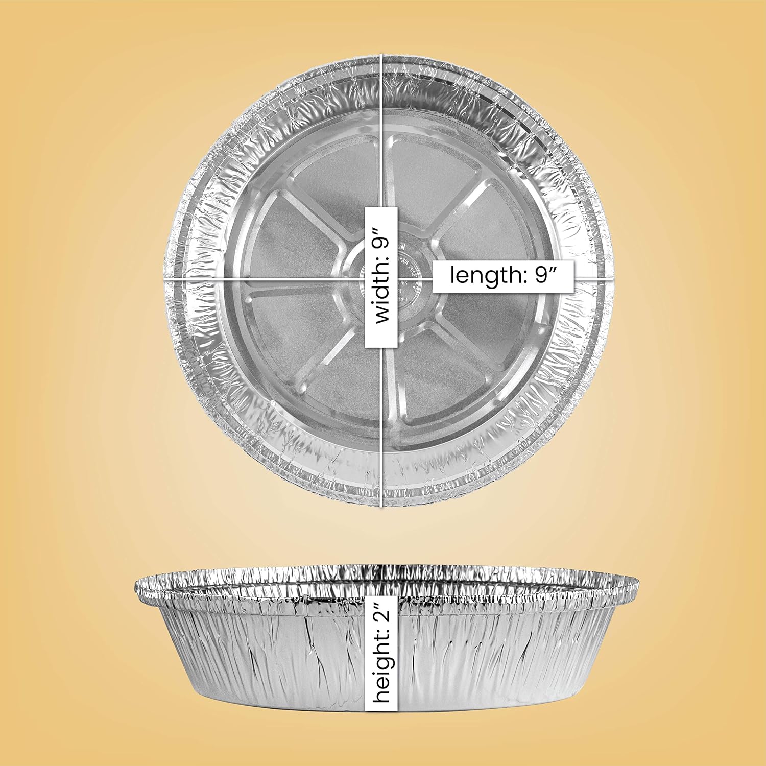 PLASTICPRO 9'' Inch Round Tin Foil Pans Disposable Aluminum Pack of 20