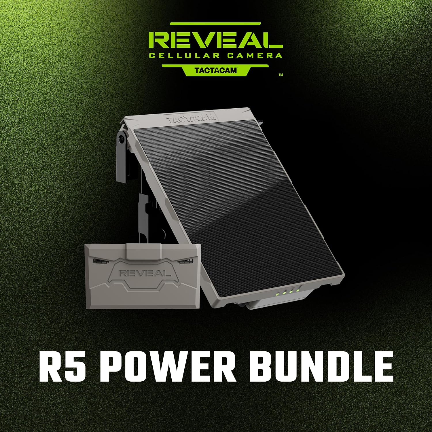 Tactacam Reveal R5 Power Bundle, FlexPack R5 + Solar Panel R5 | Self-sustaining charging system, Advanced Insights, 30% fast charge, built-in 5