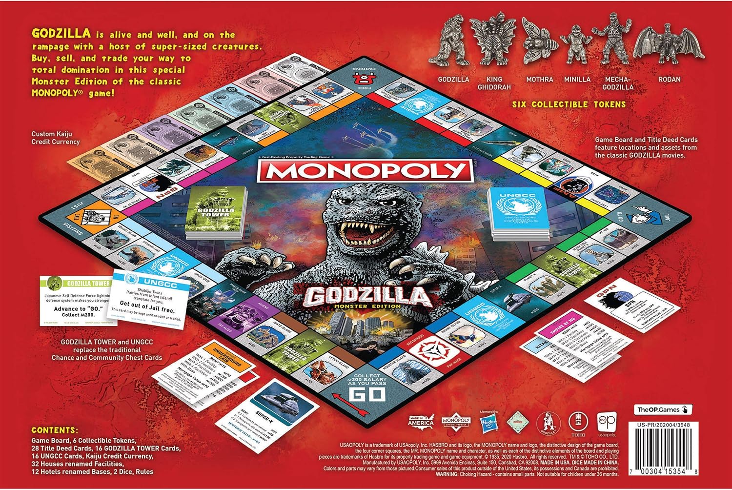 Monopoly: Godzilla | Based on Classic Monster Movie Franchise Godzilla | Collectible Monopoly Game Featuring Familiar Locations and Iconic Kaiju