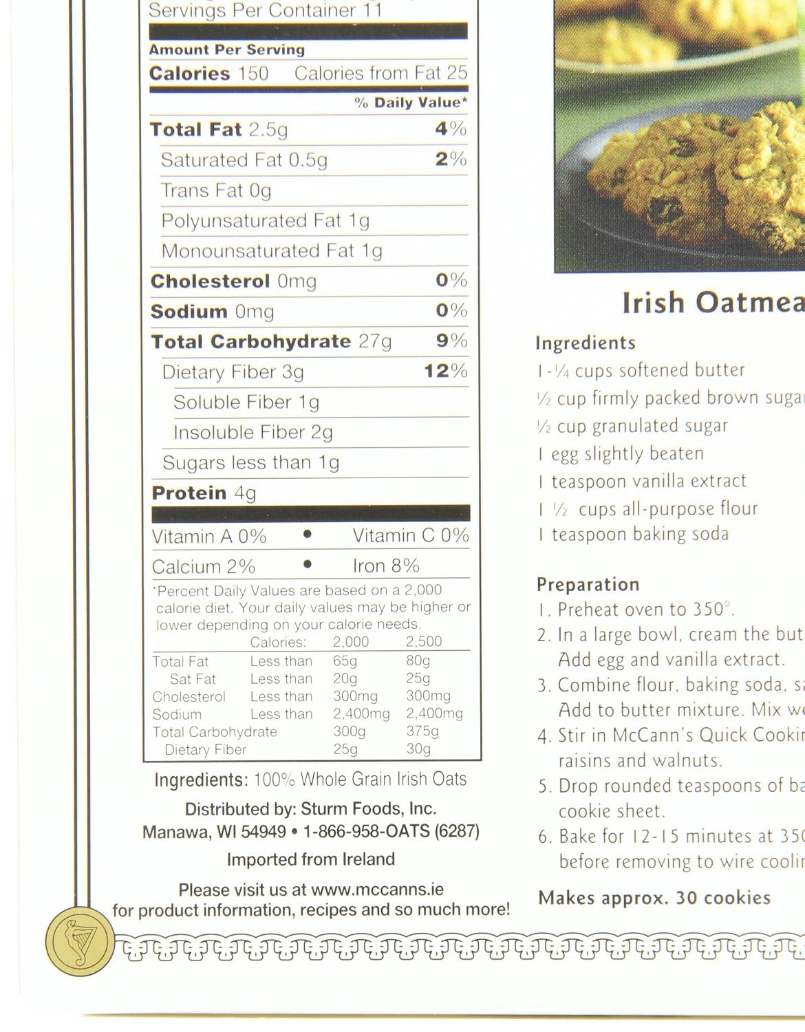 McCANN'S Irish Oatmeal, Quick Cooking Rolled Oats, 16-Ounce Boxes (Pack of 6)