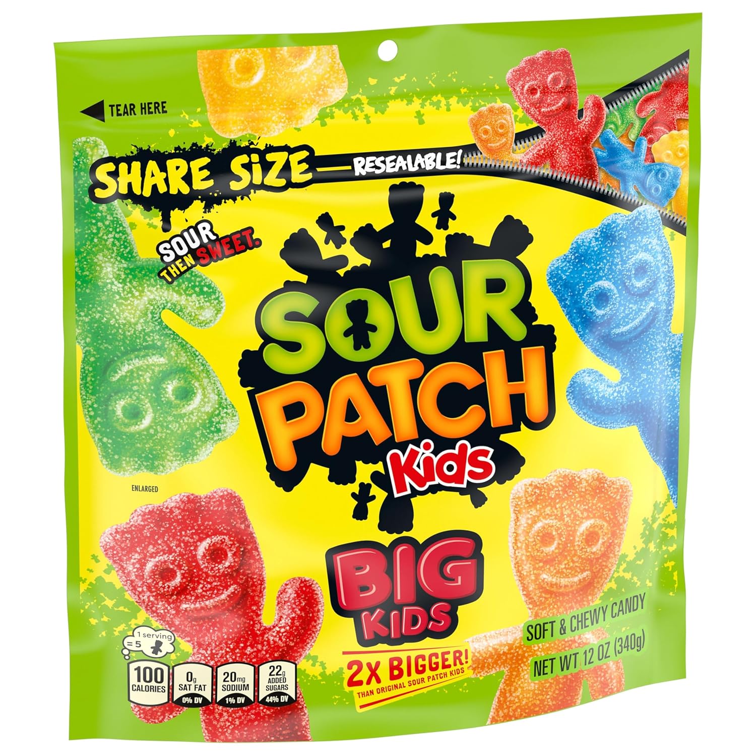 Sour Patch Kids, Big Kids Soft and Chewy Gummy Candy, Share Size, 12 Ounce