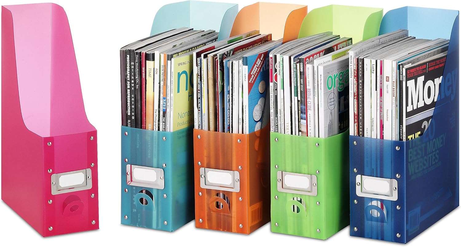 Whitmor Magazine Storage Desk Organizers - Black (Set of 5)