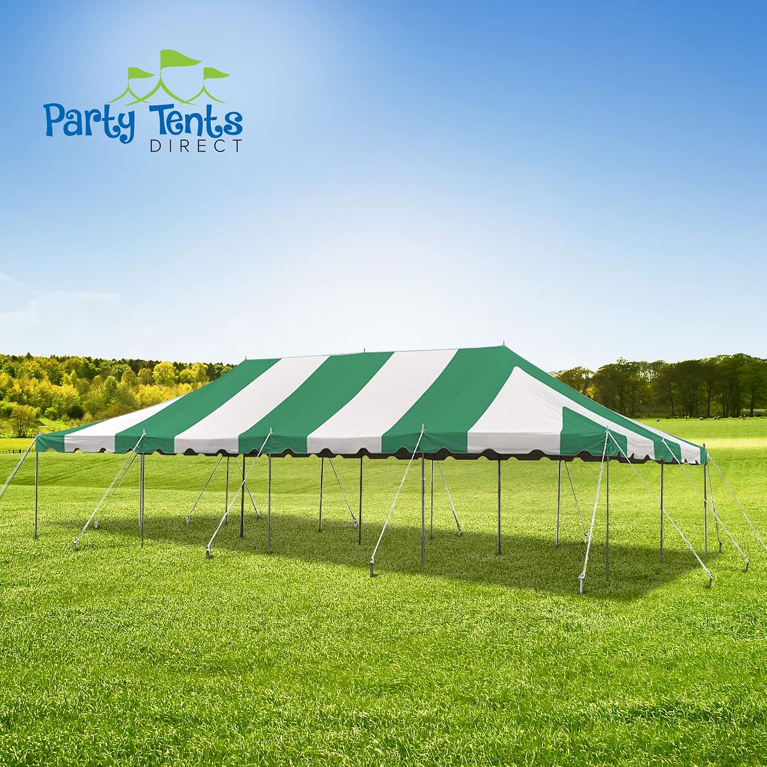 20’ x 20’ Weekender Canopy Pole Tent, Indoor and Outdoor Heavy Duty Easy Up, 80 Person Capacity Tent for Parties, Weddings, and Events, Commercial and Residential Use, PVC White Top | Easy Up Weekender Canopy Tent With 80 Person Capacity - Outdoor Canopi…