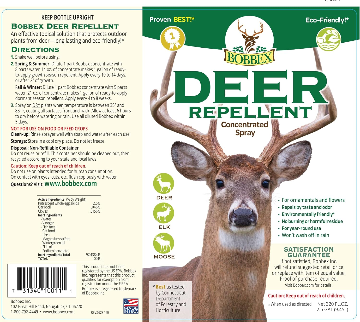 Concentrated Deer Repellent - Bobbex | Deer, Elk, and Moose Deterrent Concentrate (64 oz.) UB-U9NT-KE8U
