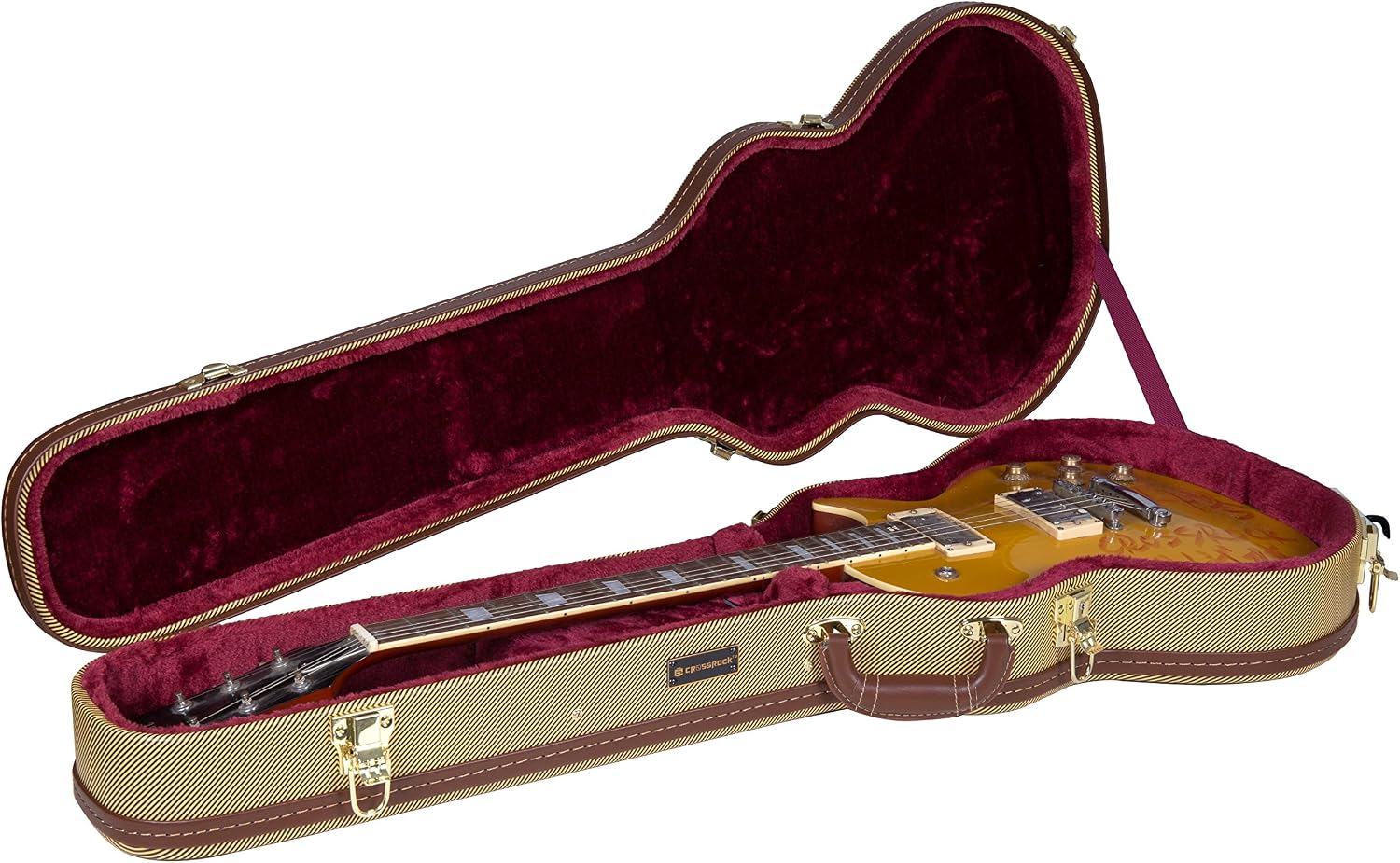 Crossrock Hardshell Arch Top wood case fits SG Electric Guitars-Black(CRW620SGBK)
