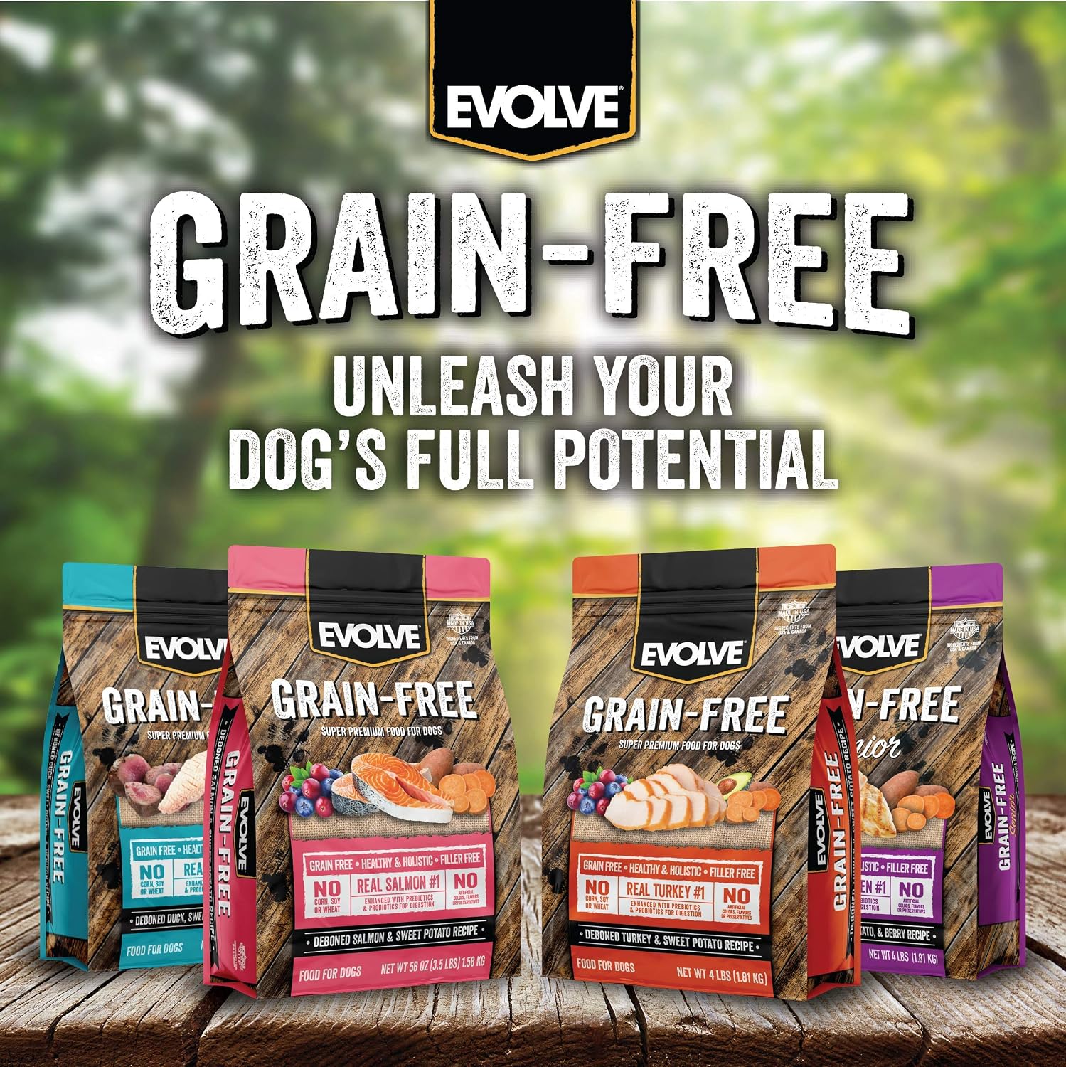 Evolve Grain Free Deboned Duck, Sweet Potato & Venison Recipe Dry Dog Food, 3.5 lb.