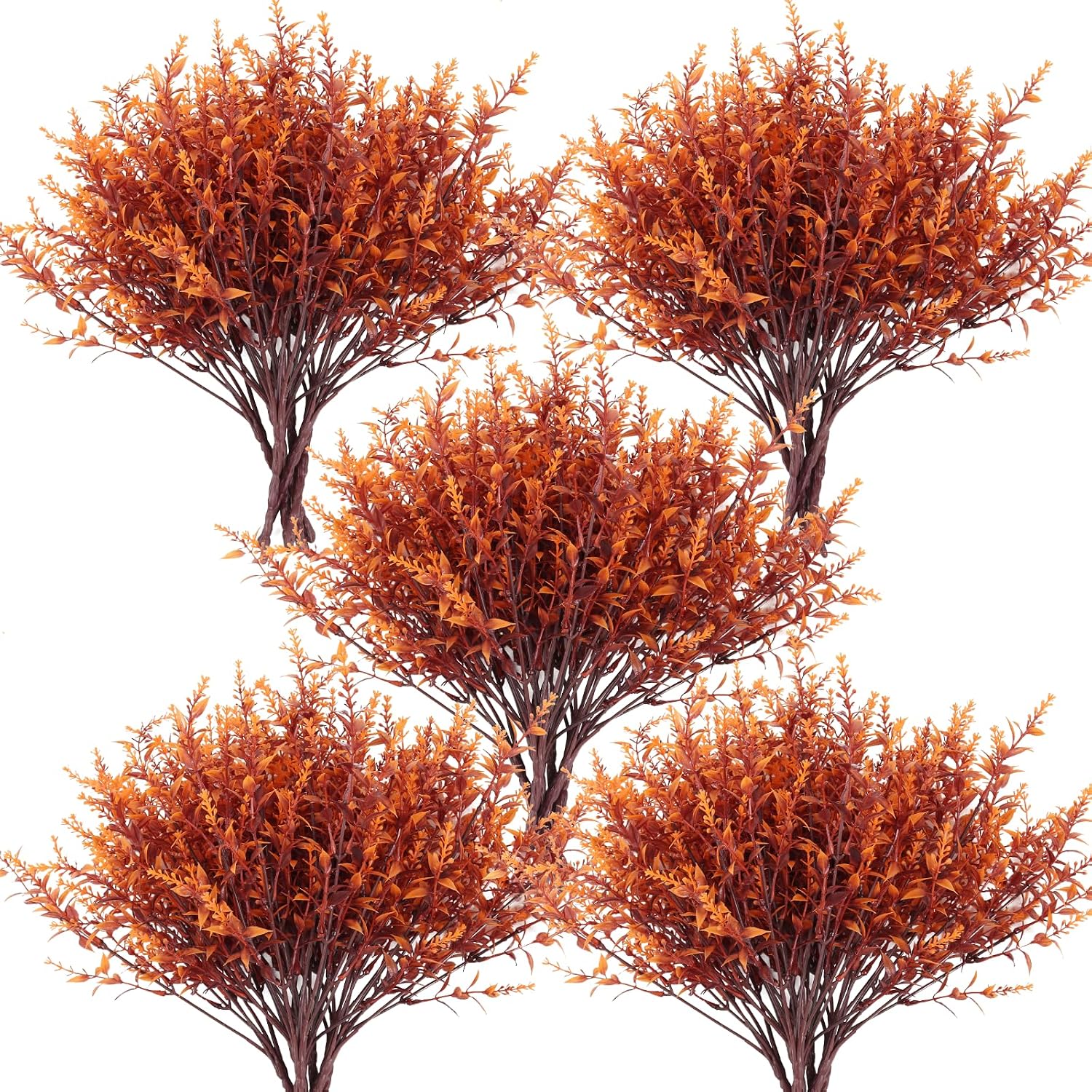 RECUTMS Artificial Greenery Lavender Fake Shrubs Flowers 8 Pcs UV Resistant