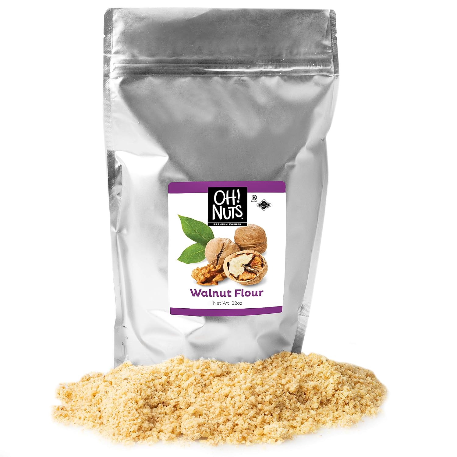 Oh! Nuts Flour | Fresh Flour in Resealable Bulk Bag | Healthy Flour for Baking, Cooking & Eating Recipes | Certified Kosher, Dairy & Egg Free