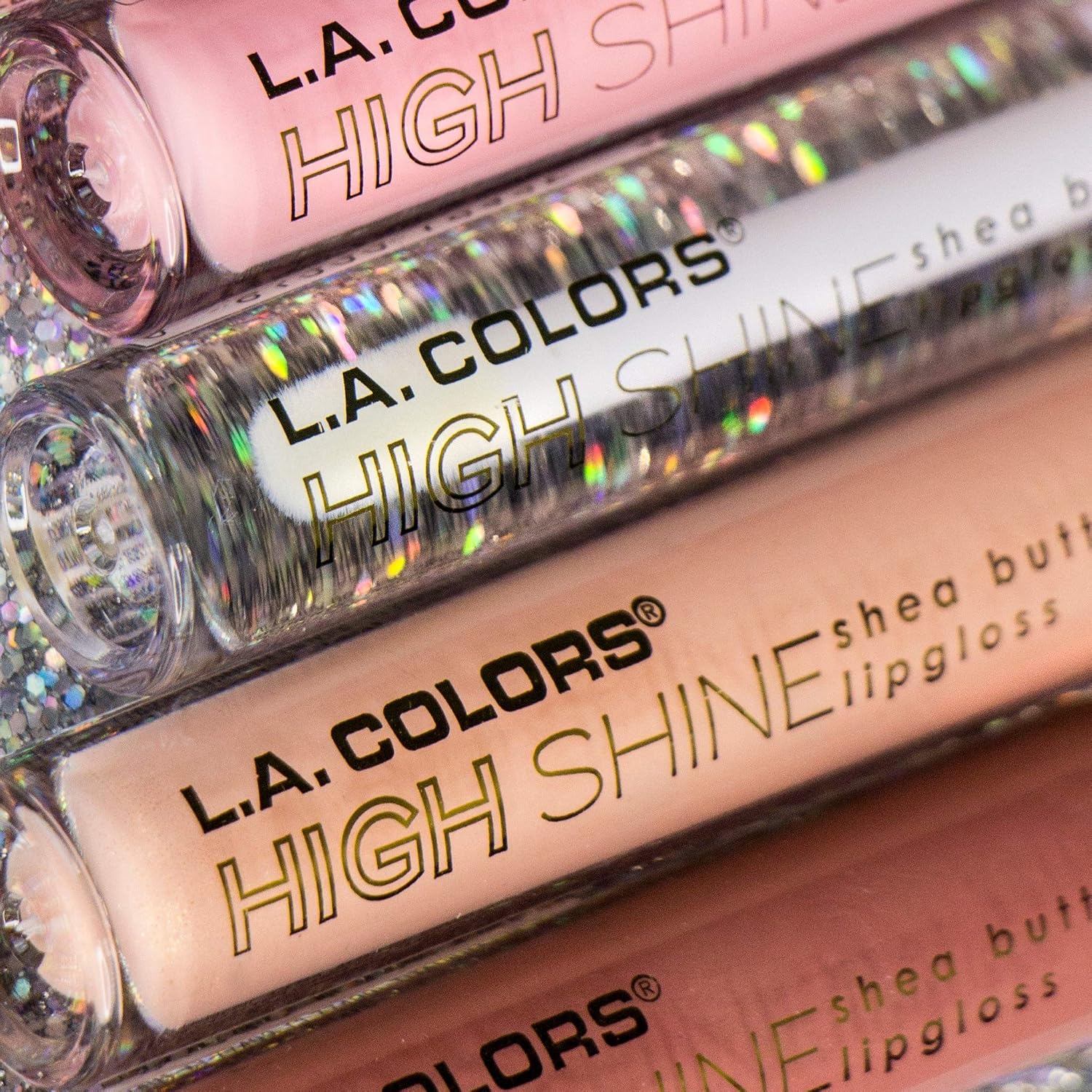 L.A. COLORS High Shine Shea Butter Lip Gloss, Baby Cakes, 0.14 Oz