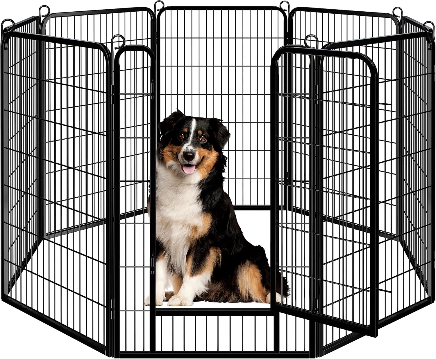 Yaheetech Dog Playpen 24in 16 Panels Pet Fence for Indoor Yard RV Camping | Easy Setup, Heavy Duty Rustproof Frame with Secure Latch Door, DIY Layouts,Foldable Storage, for Puppies & Small Dogs